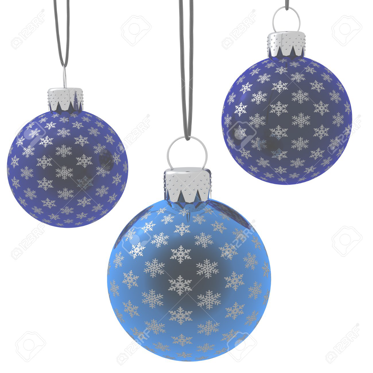 Navidad41 - Blue Christmas Balls Hanging (1300x1300), Png Download