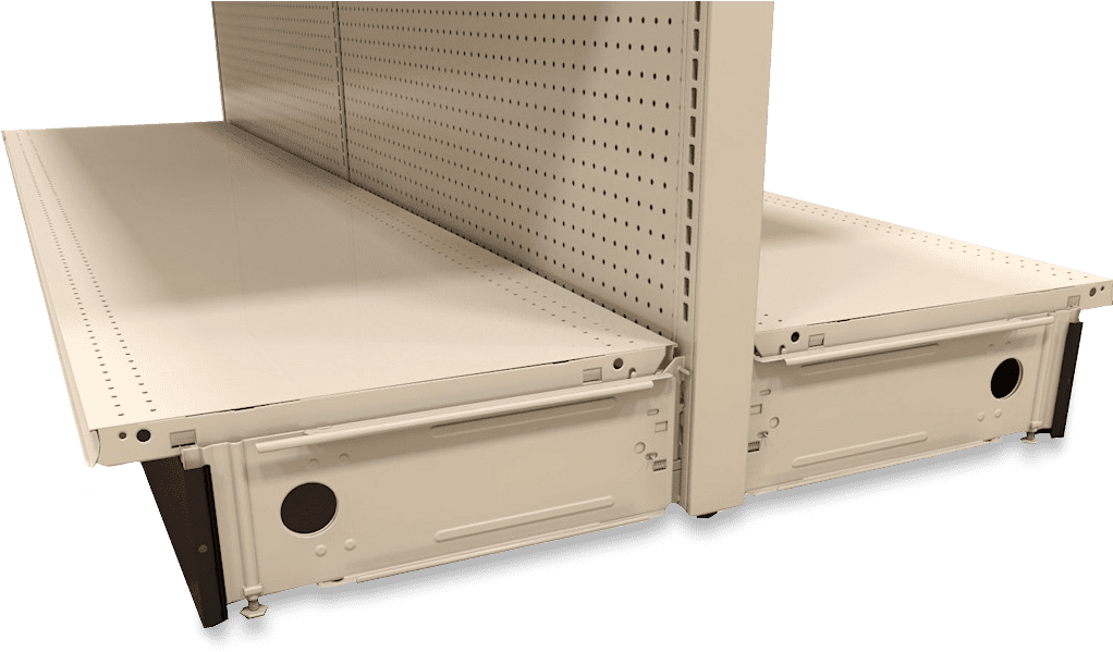 Solid Base Shelving - Gondola (1041x604), Png Download