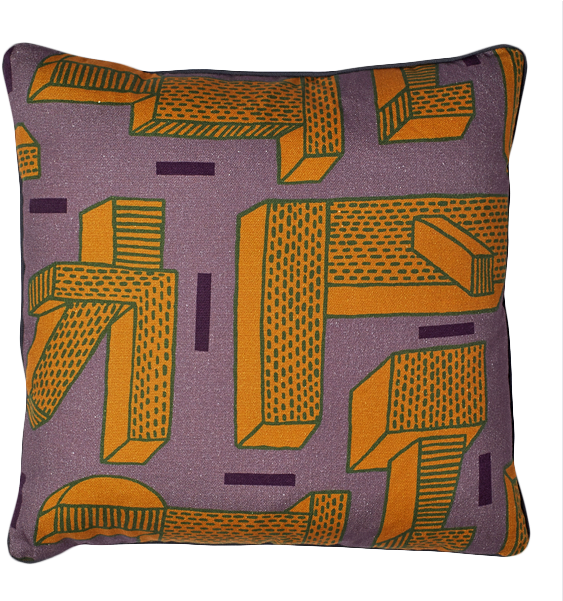 Wh Cushion "in The Grass" Gold/brown Square - Hay Printed Cushion Ndp By Nathalie Du Pasquier (600x600), Png Download