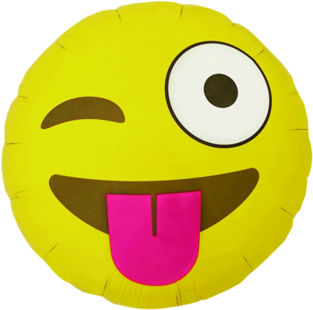 Emoji Winking , Pakket (north Star) - 18" Helium Emoji Winking Balloon By Northstar Balloons (650x650), Png Download