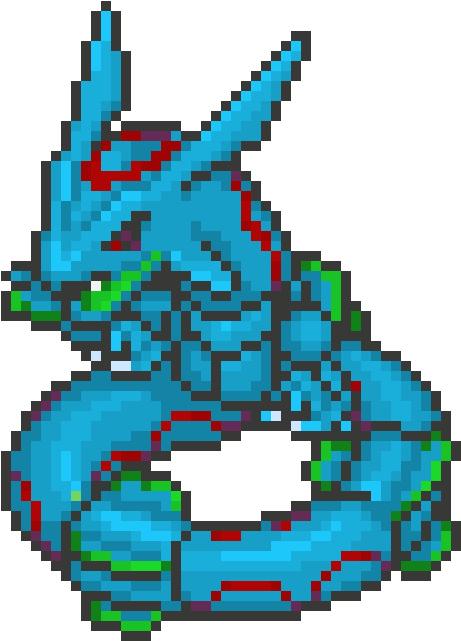 Rayquaza-ruined - Pixel Art Pokemon Rayquaza (470x670), Png Download