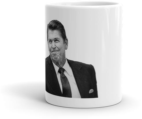 President Ronald Reagan Flipping The Bird Mug (600x600), Png Download
