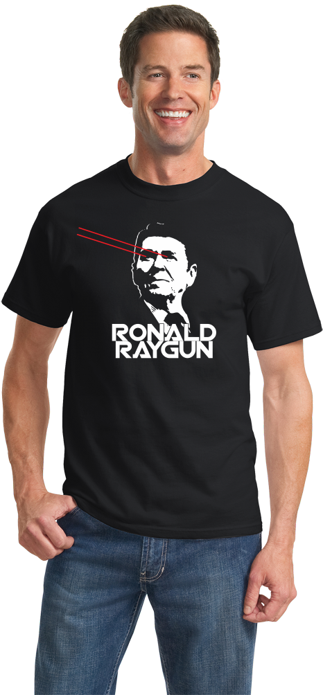 Standard Black Ronald Raygun - Port And Company Essential Tee (670x1005), Png Download