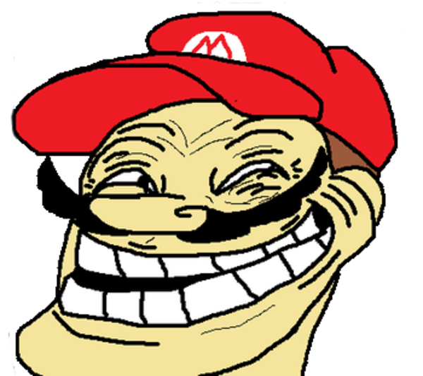 Trollface - Mario Troll Face Png (600x533), Png Download
