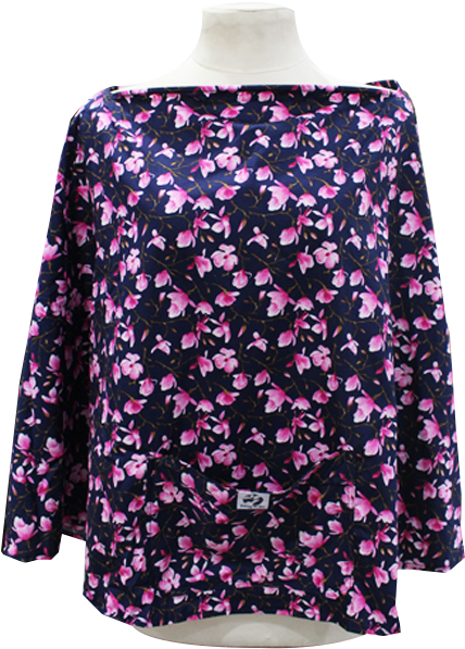 Np Fabric Pink Red Cherry Blossom Flower Butterfly (640x640), Png Download