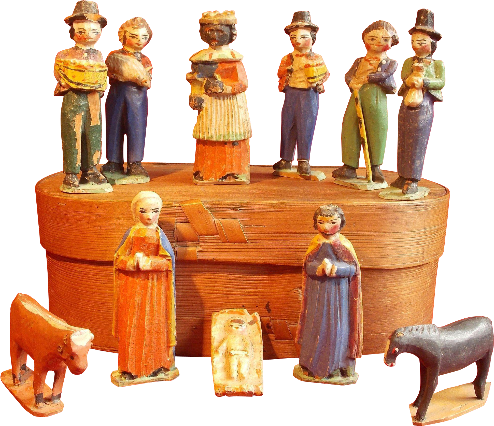 A Very Rare Th Century Grodnerthal Woodens - 9 Piece Nativity Set (1940x1940), Png Download