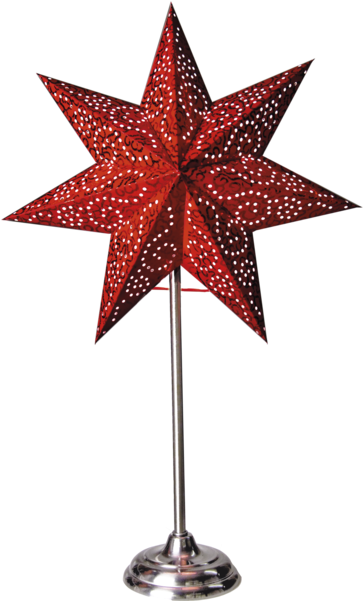 Star On Base Antique - Röd Julstjärna På Fot (600x600), Png Download