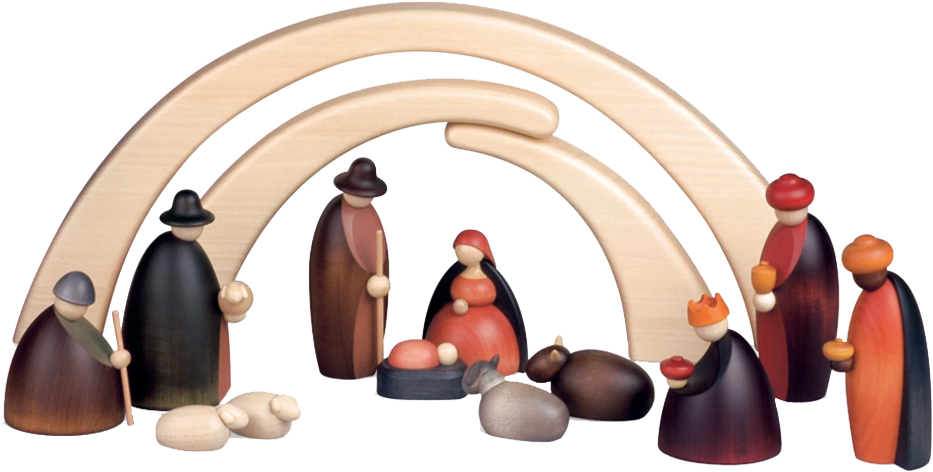 German Handcrafted Nativity Set - Bjoern Koehler - Small Nativity Scene - Stable And (1000x1000), Png Download