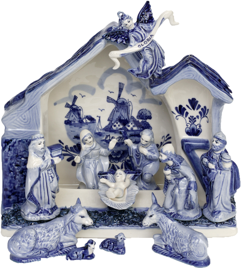 Delft Christmas Nativity 12 Pcs - Delfts Blauw Kerst (1000x1000), Png Download