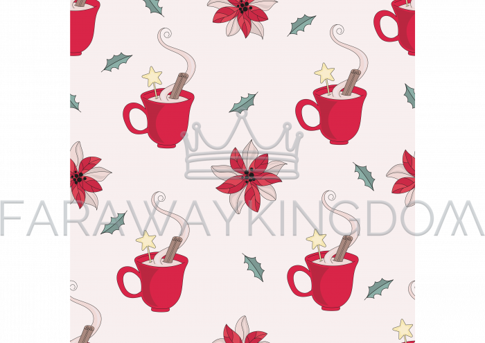 Christmas Mug Seamless Pattern Vector - Cups Christmas Mugs Scrapbook Papers (700x495), Png Download