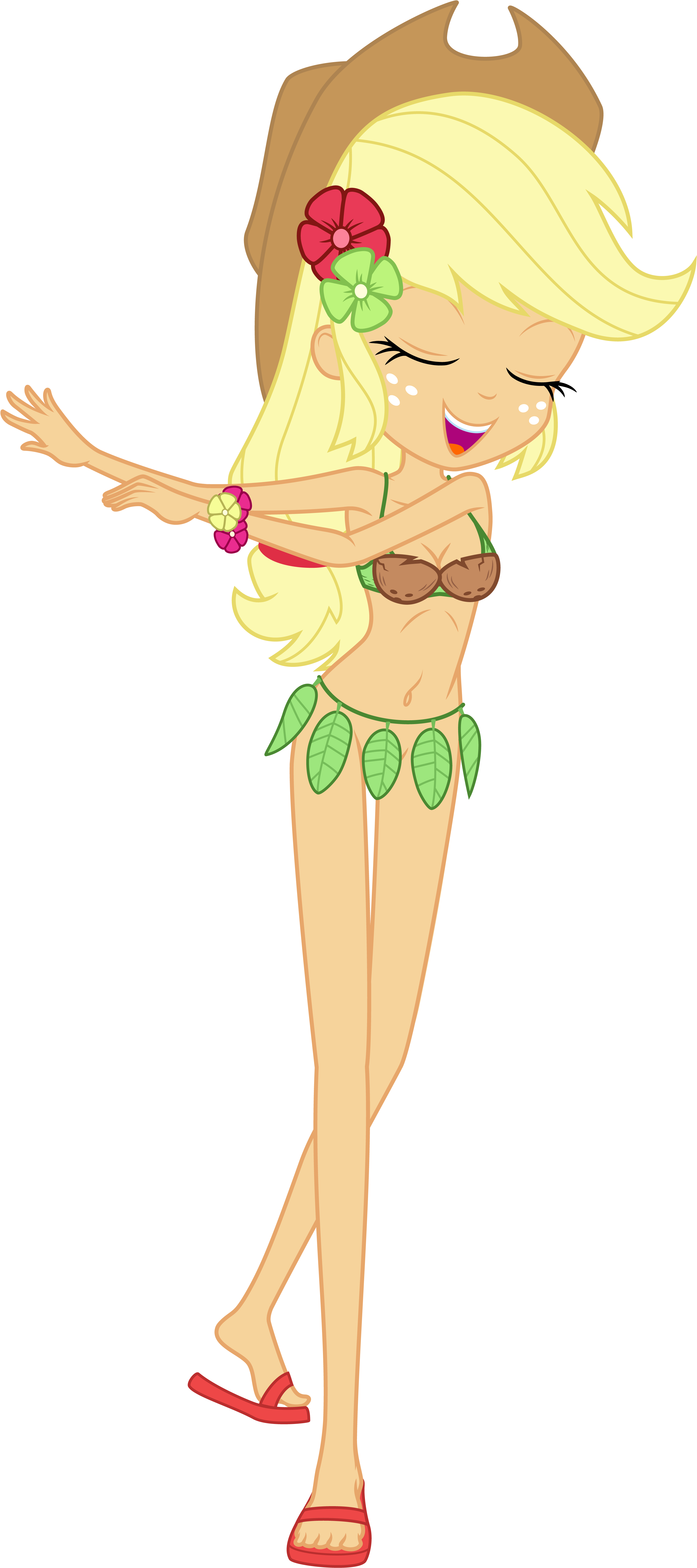 Discorded, Belly Button, Bra, Clothes, Coconut, Coconut - Applejack Equestria Girls Foot (3000x6612), Png Download