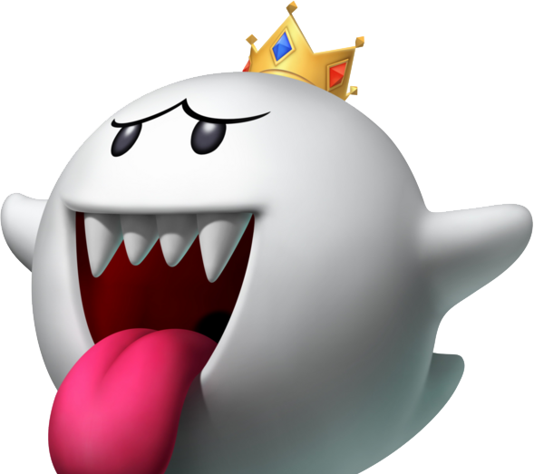 King Boo Icon - Mario Characters King Boo (589x523), Png Download