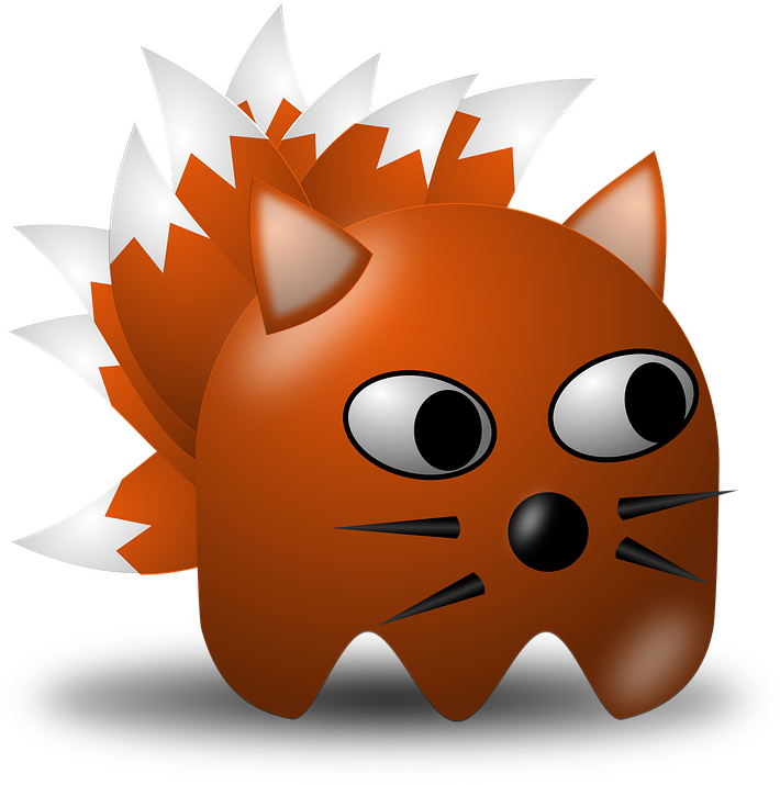 Cat, Animal, Comic, Cartoon, Pac Man, Pacman, Pac-man - Clip Art (723x720), Png Download