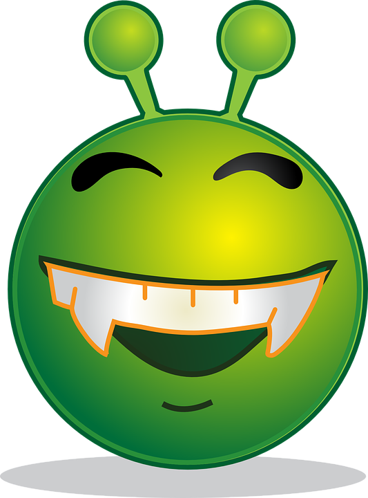 Alien, Smiley, Emoji, Emotion, Emoticon, Computer - Alien Smiley (533x720), Png Download