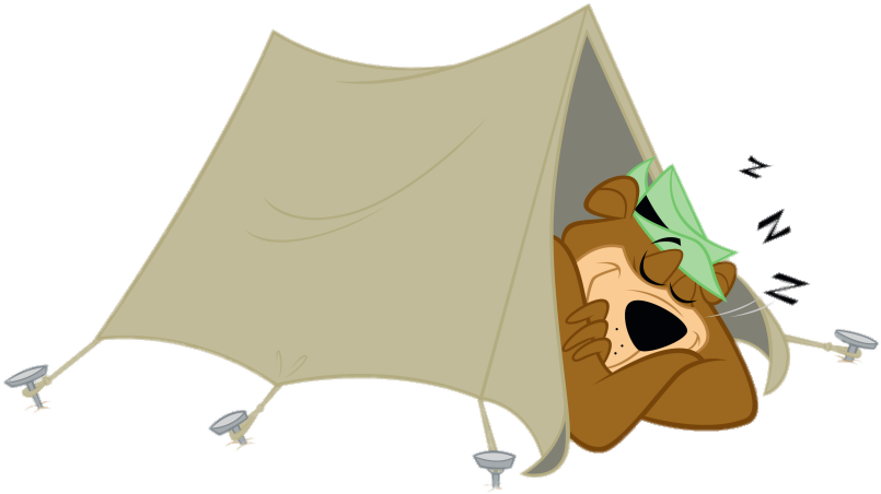 Yogi Bear Sleeping In A Tent - Yogi Bear Sleeping (742x417), Png Download