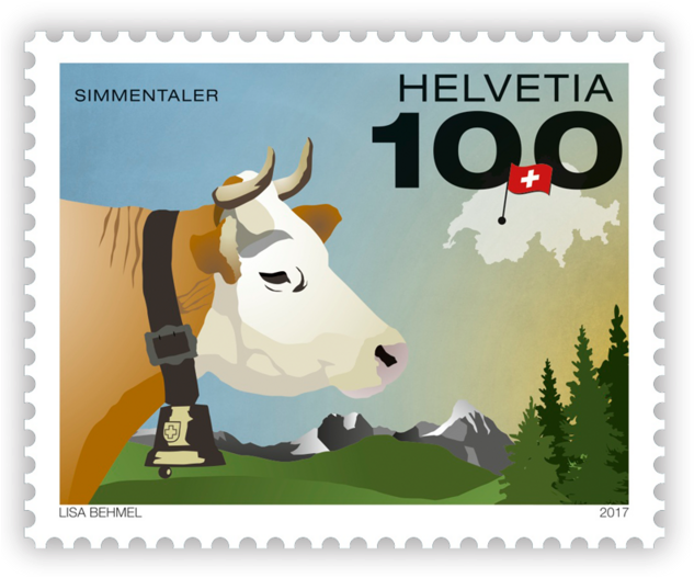 A Swiss Who Left His Stamp - Francobolli 2017 Svizzera (638x548), Png Download