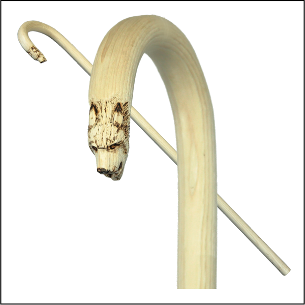 Wolf Head Horn On Hickory Thumper Stock - Stock (600x600), Png Download