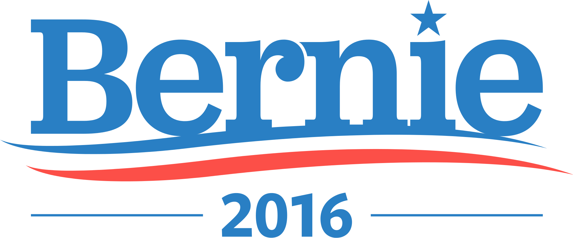 Bernie Sanders - Bernie 2016 Logo (2000x832), Png Download