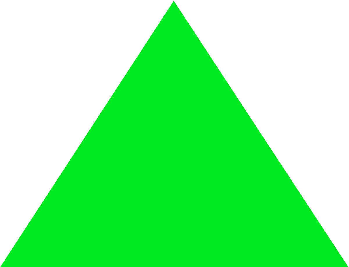 Green Triangle - Triangle Split In 3 (1200x918), Png Download