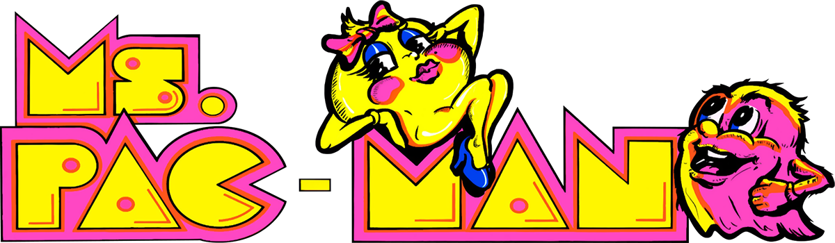 Pac Man - Ms Pac Man Logo (1200x350), Png Download