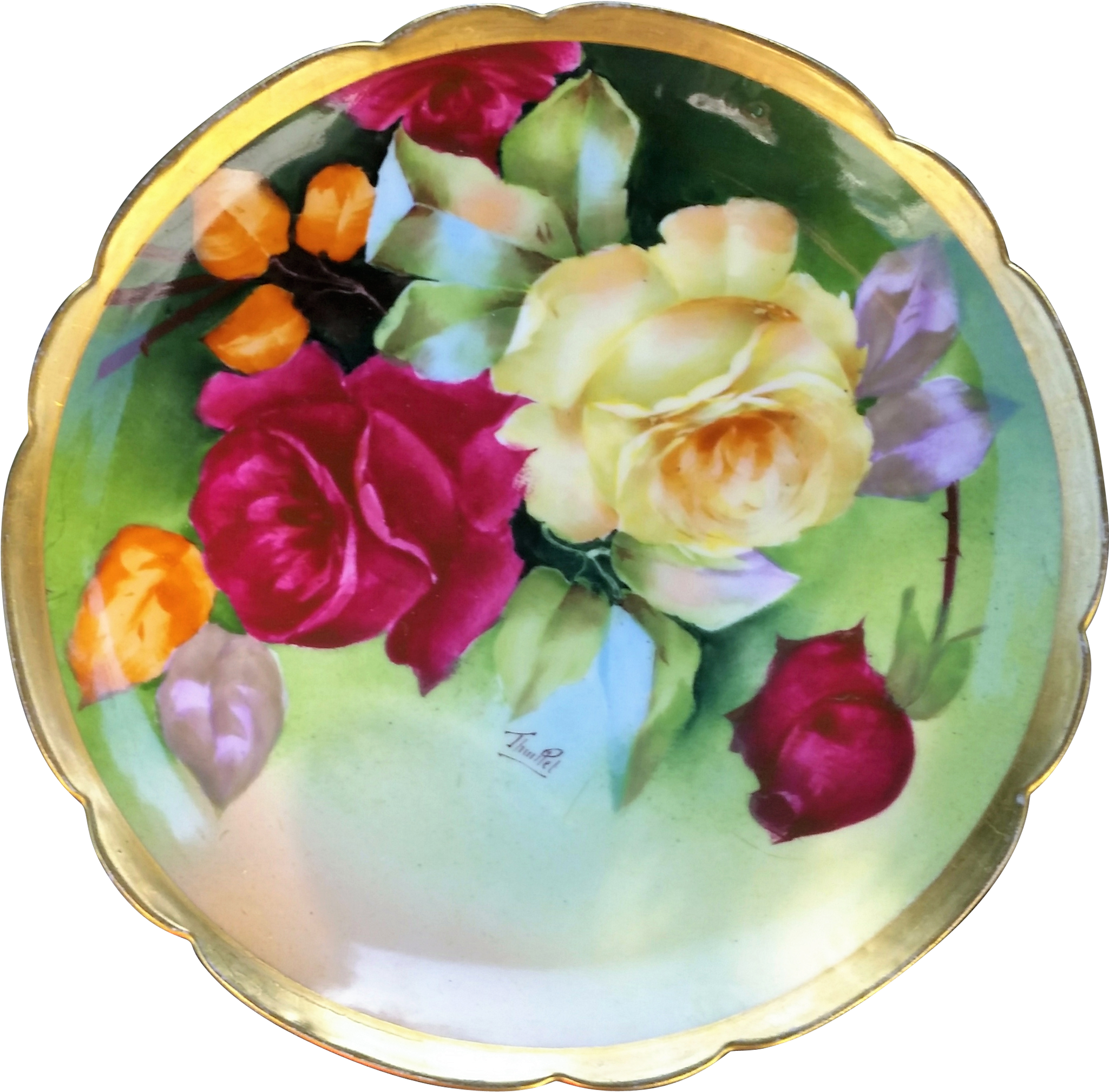 Gorgeous Limoges Coronet France 1900's Hand Painted - Garden Roses (2048x2048), Png Download