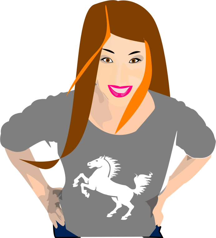 Computer Icons Punk Girl - Punk Rock Emo Girl Clipart (683x750), Png Download