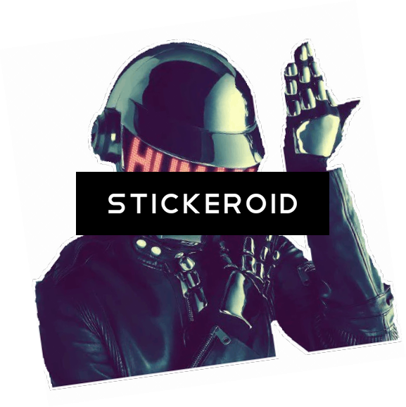 Стикер Daft Punk - Daft Punk Helmets House Music Pop Art 32x24 Print Poster (577x578), Png Download