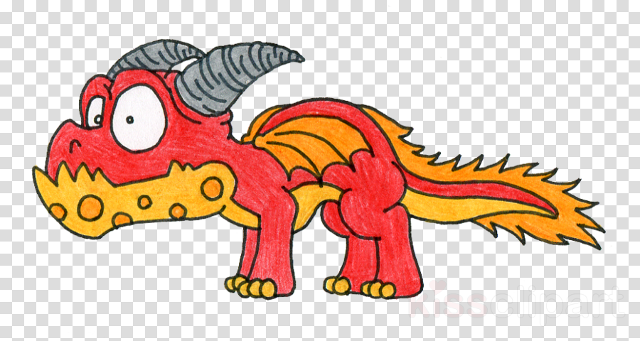 Cartoon Fire Dragons Clipart Dragon Clip Art - Drawing (900x480), Png Download
