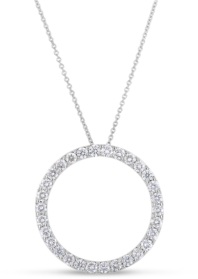 Roberto Coin Circle Pendant With Diamonds - Locket (800x800), Png Download