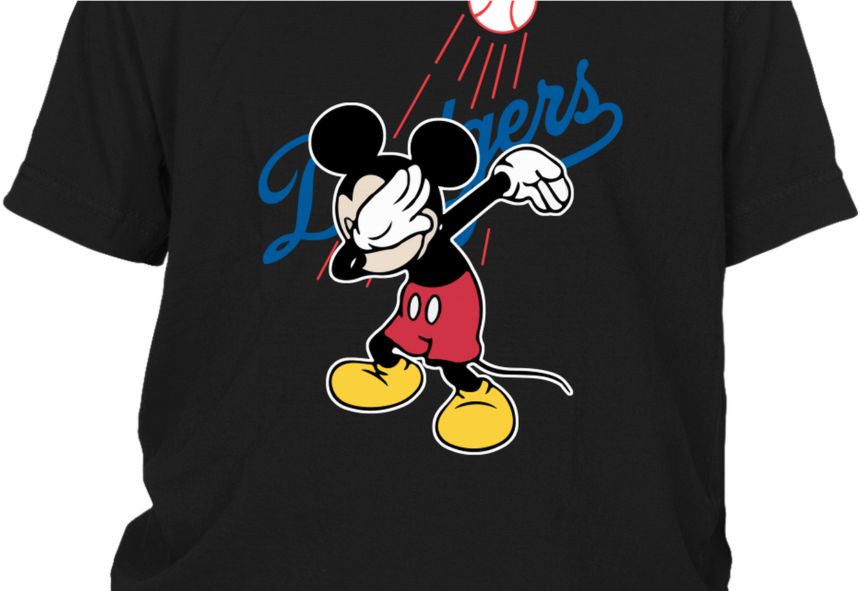 Mlb Los Angeles Dodgers Mickey Mouse Dabbing Mlb Baseball - Los Angeles Dodgers (1368x855), Png Download