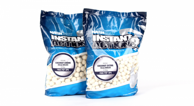 Nash Instant Action 15mm Boilie Range 1kg Bags - Nash Coconut Cream Boilies (650x650), Png Download