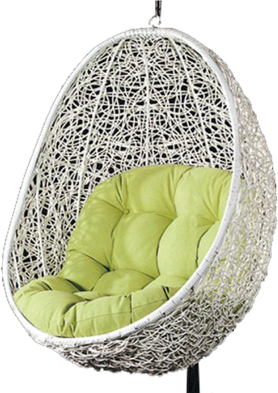 White Egg Shape Garden Rattan Single Seater Swing - Shopping Mall (800x800), Png Download