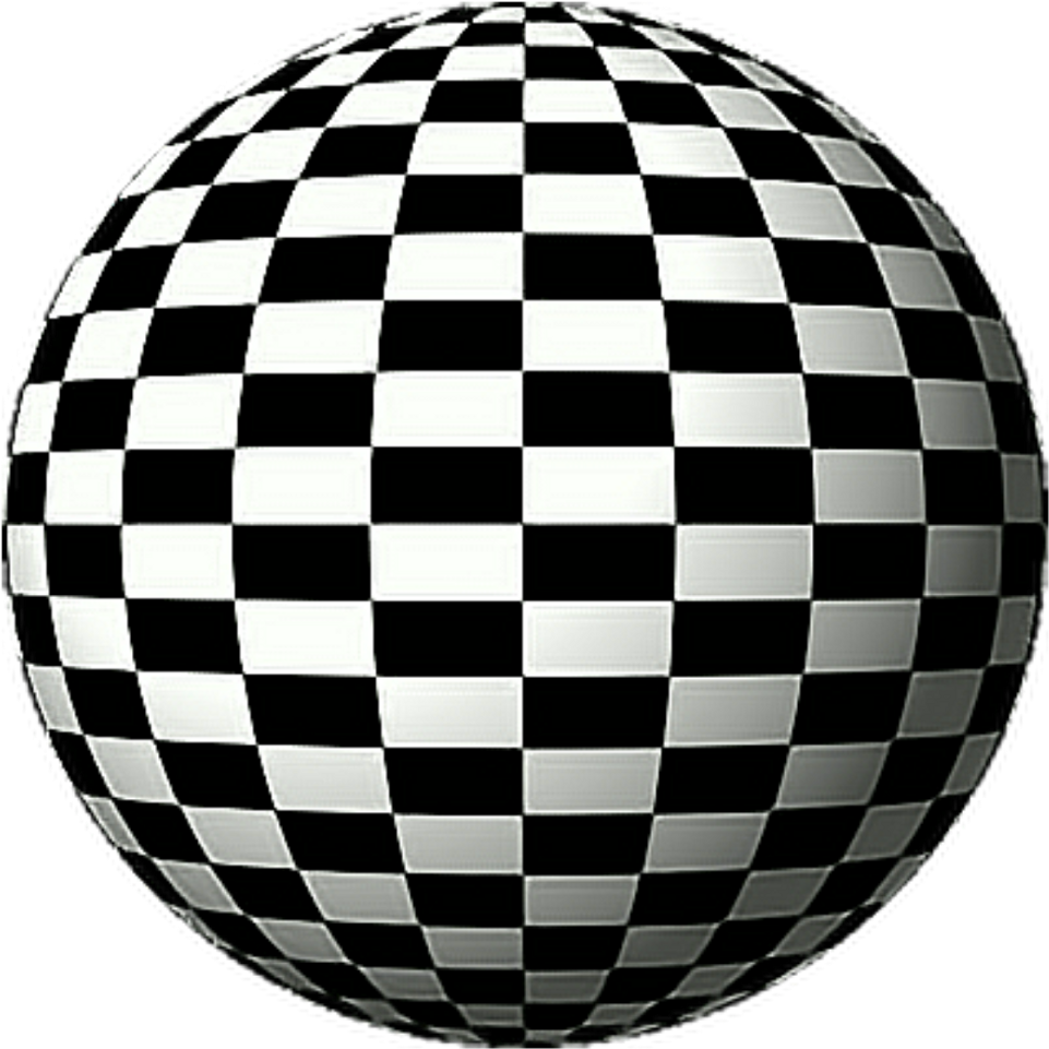 Art Checkerboard Shape Illusion Stickers - Checkerboard Sphere (1024x1024), Png Download