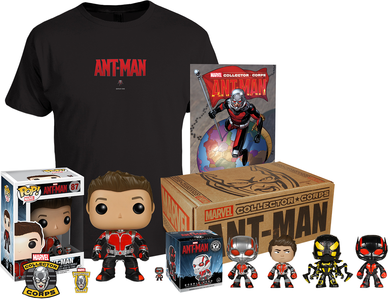 Marvel Collector Corps Ant Man Subscription Box Powered - Funko Pop Ant Man (1301x1008), Png Download