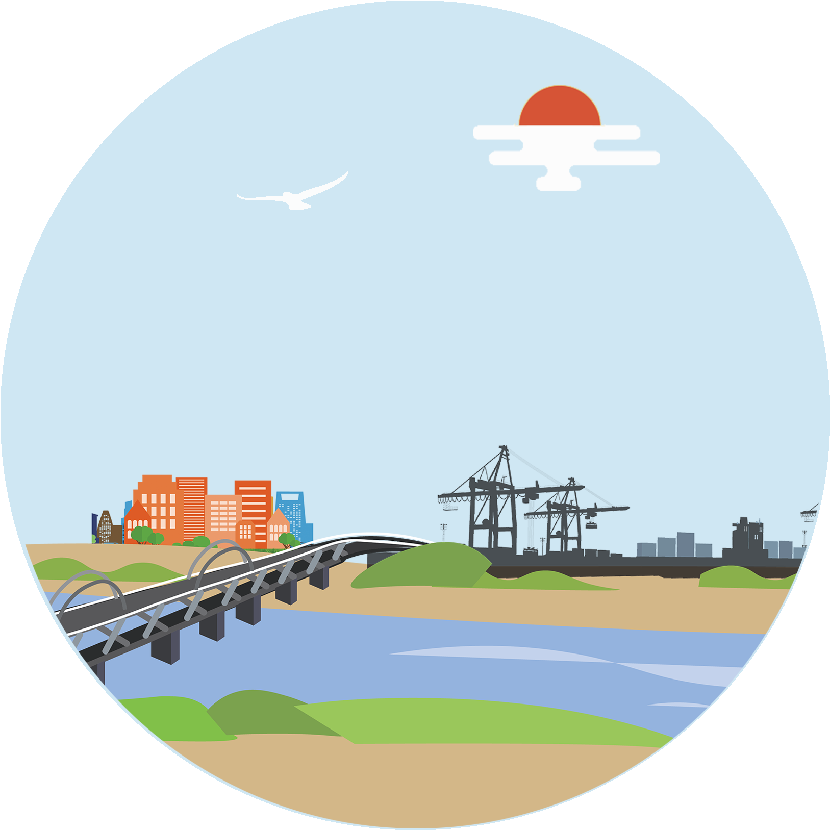 Jiujiang Yangtze River Bridge Illustration Pattern - Jiujiang (2145x2325), Png Download