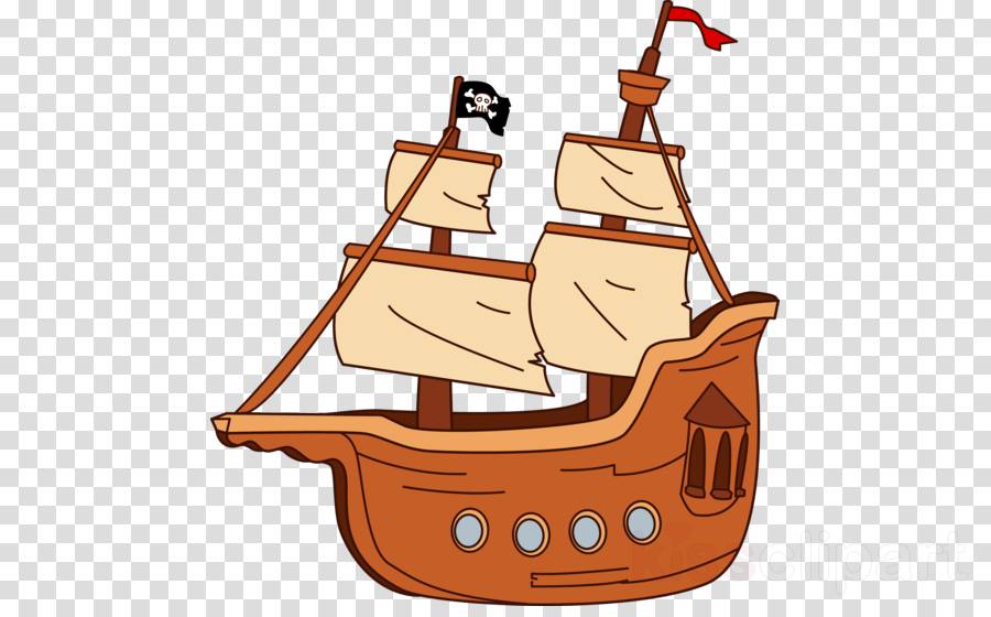 Boat - Pirate Ship Cartoon Png (900x560), Png Download