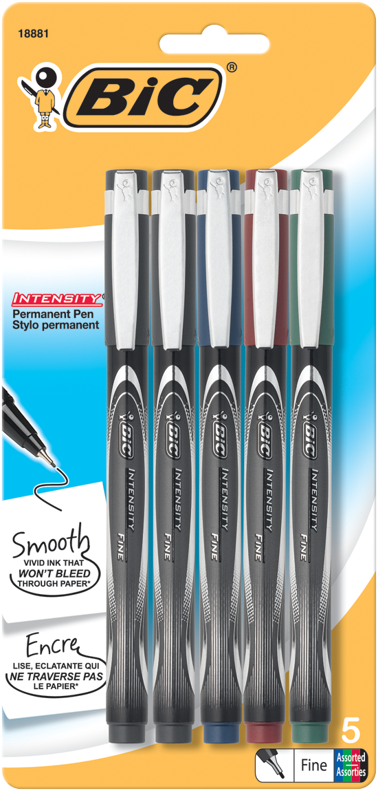 A Product Image - Bic Intensity Permanent Pen (550x1149), Png Download