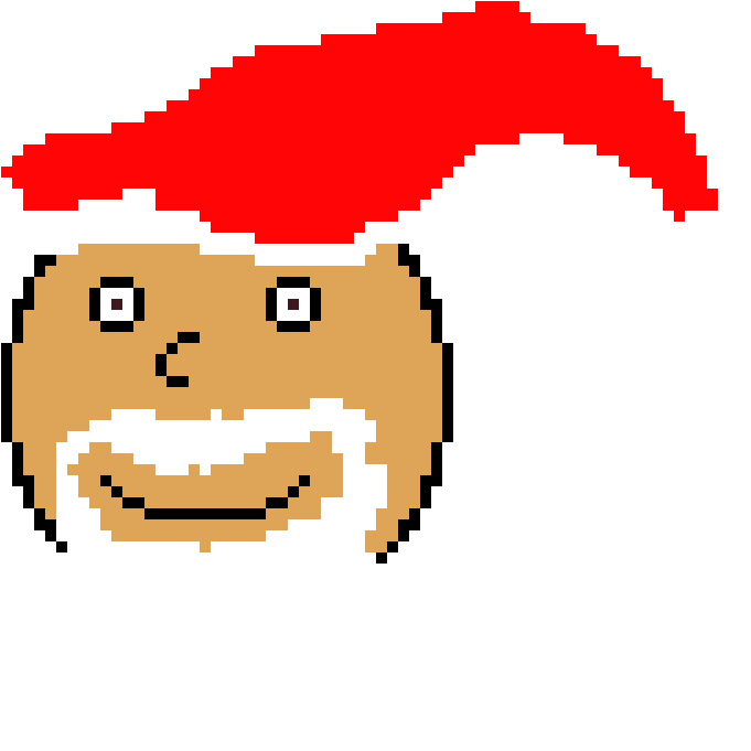 Santa Head - Pixel Art (900x810), Png Download