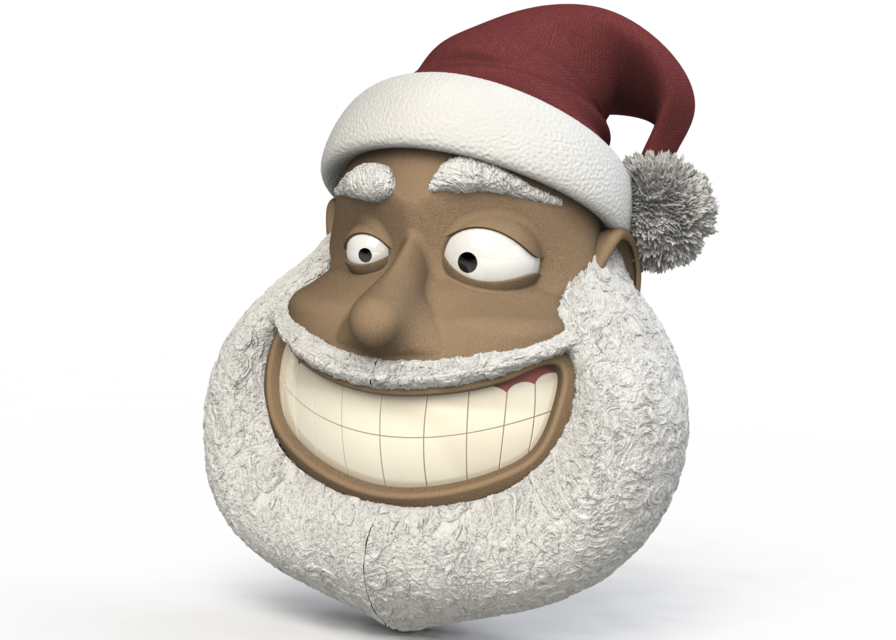 3d Santa Claus Stl (896x640), Png Download