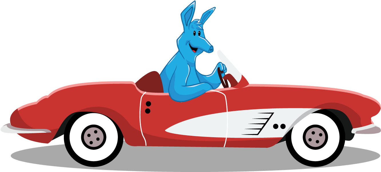 Aardvark In A Car (1500x686), Png Download