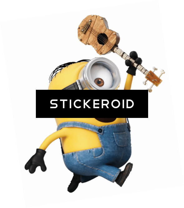 Minion With Ukulele, Running - Imagem Dos Minions Em Png (590x665), Png Download