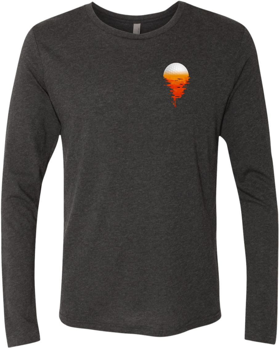 Golf Tshirt Melting Hot Lava Ball Tees - Next Level Triblend Long Sleeve Crew 6071 (1155x1155), Png Download