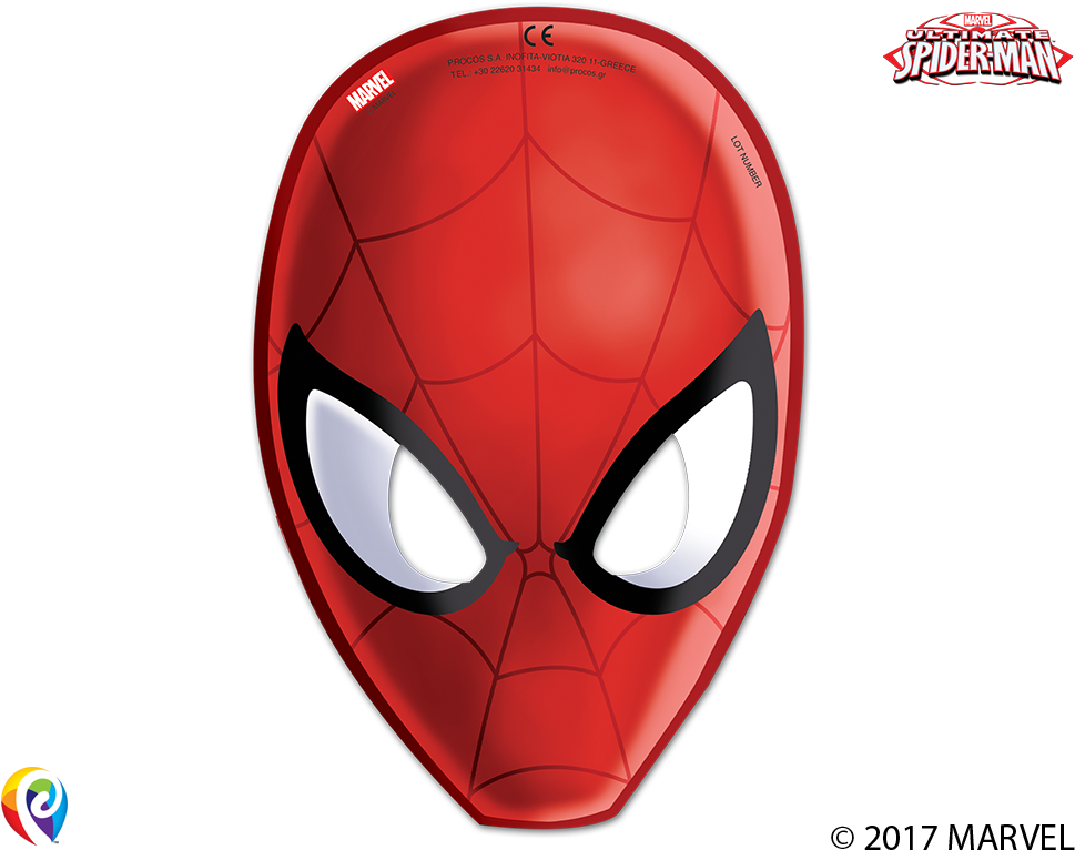 Spider Man Homecoming 6 Party Masks - Ultimate Spiderman Mask (1000x800), Png Download