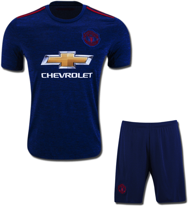 Kids Manchester United Football Jersey And Shorts Away - Active Shirt (900x1200), Png Download