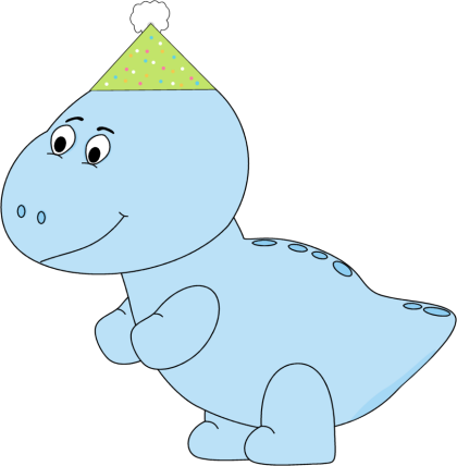 Blue Dinosaur Party Hat - Clip Art (420x428), Png Download