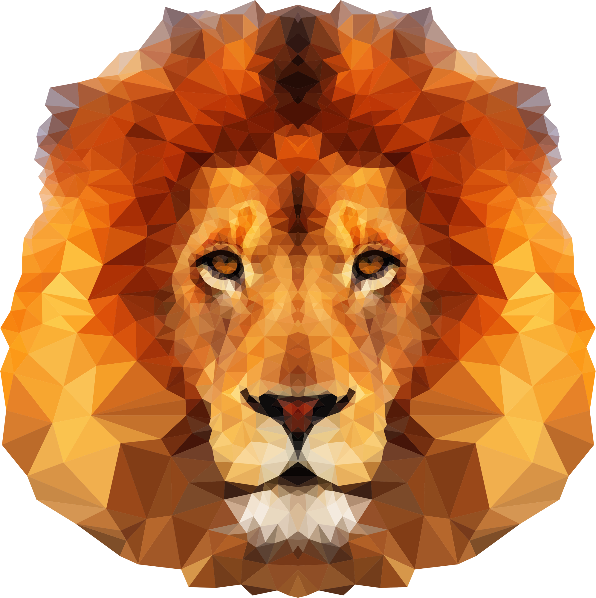 This Free Icons Png Design Of Low Poly Lion Face (1994x2001), Png Download