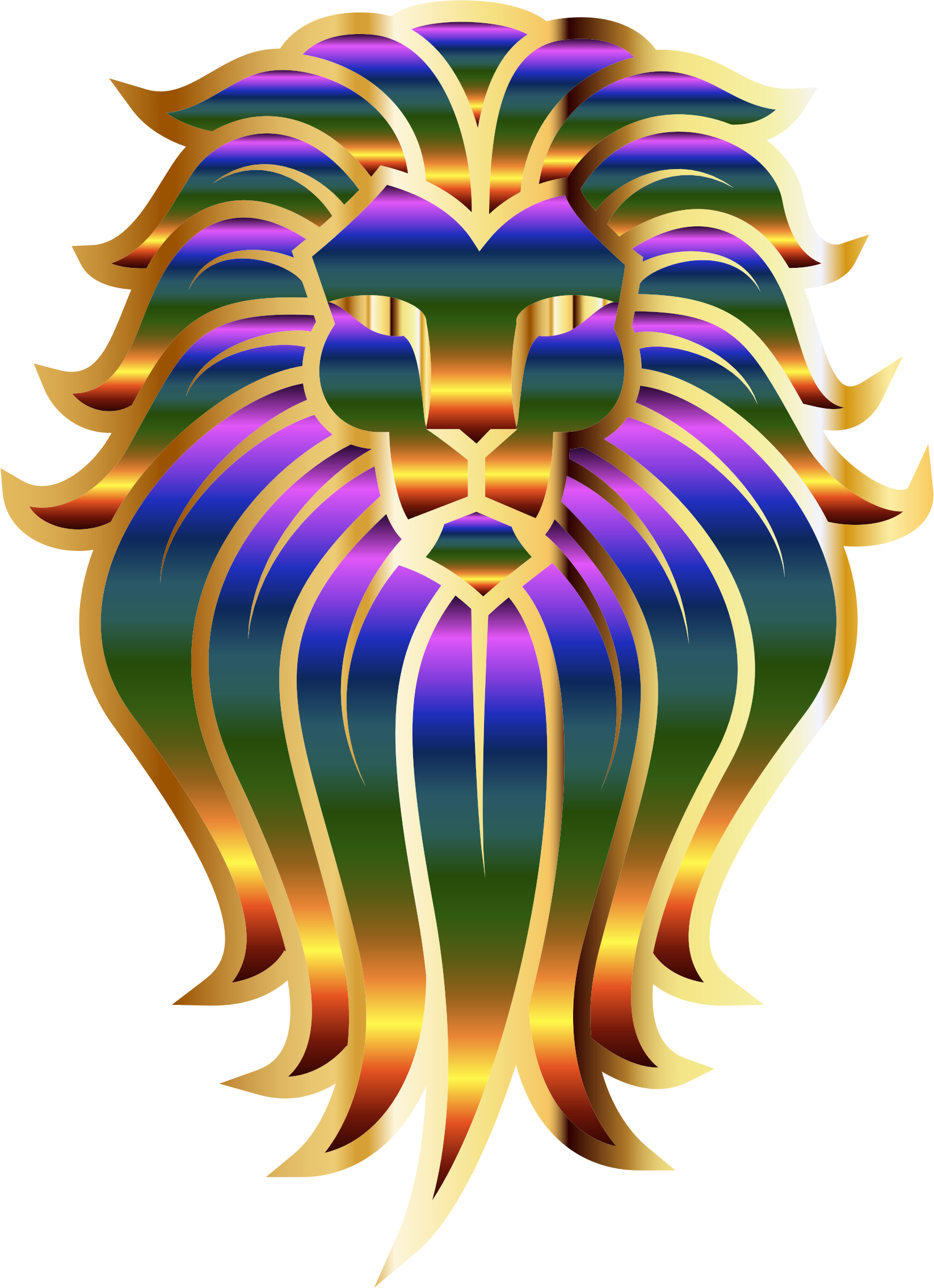 This Free Icons Png Design Of Chromatic Lion Face Tattoo (1646x2270), Png Download