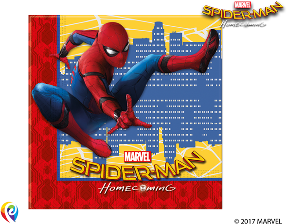 Marvel Spider-man Homecoming - Spiderman 20 Paper Napkins (601x481), Png Download