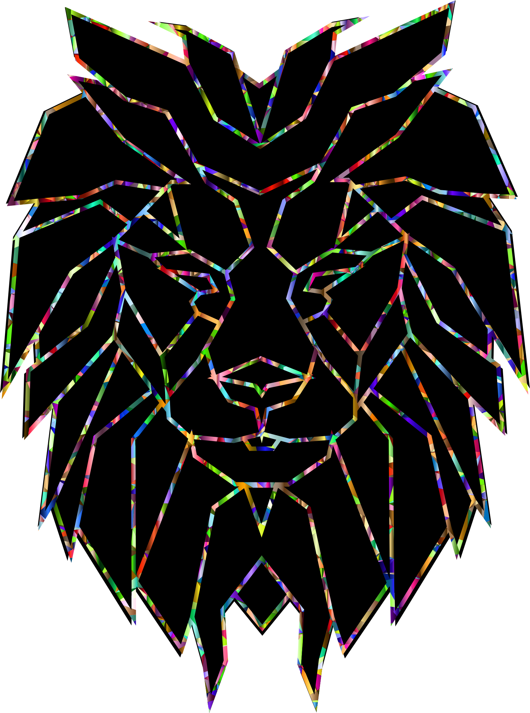 This Free Icons Png Design Of Chromatic Polygonal Lion (1714x2305), Png Download