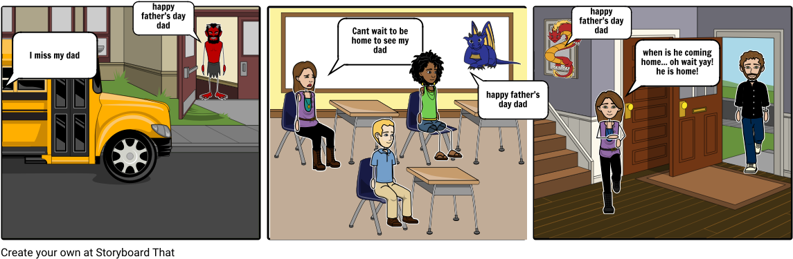 Happy Father's Day - Cartoon (1164x385), Png Download